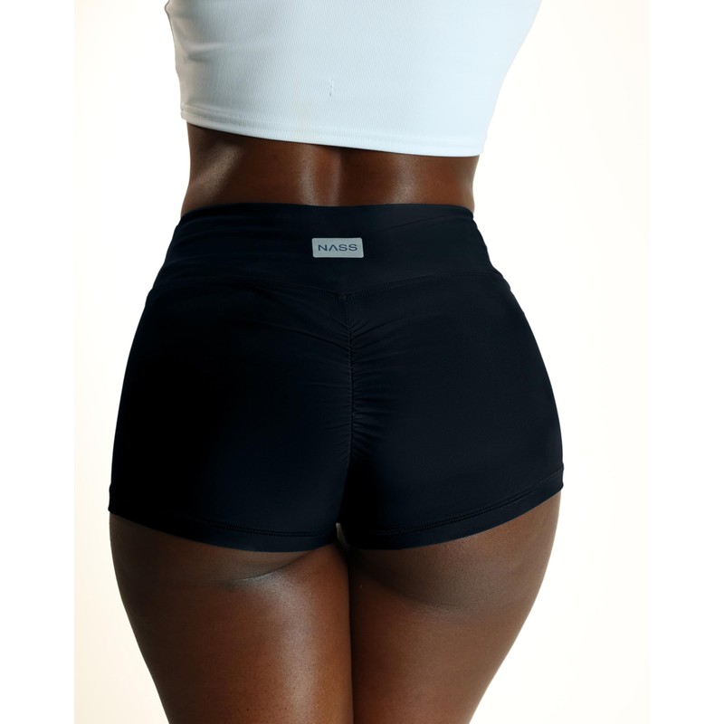 Nastya Nass Solid Black Shorts (S)