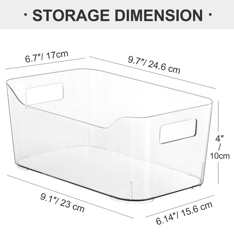 Heyuzb Pantry Organizers and Storage, 12 Pack Clear Plastic Storage