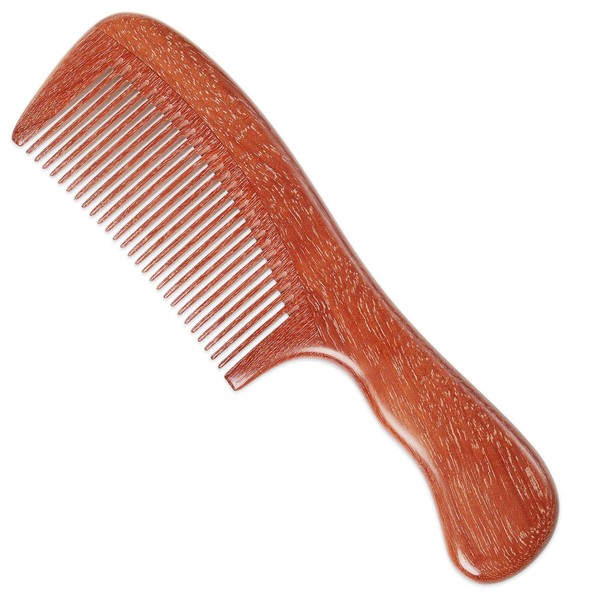 Onedor Handmade 100% Natural Red Sandalwood Hair Combs - Anti-Static Sandalwood Scent Natural Hair Detangler Wooden Comb (Fine Tooth)
