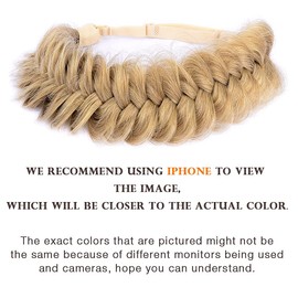 DIGUAN Messy Wide 2 Strands Synthetic Hair Braided Headband Hairpiece Women Girl Beauty accessory, 62g/2.1 oz (Caramel Blonde)