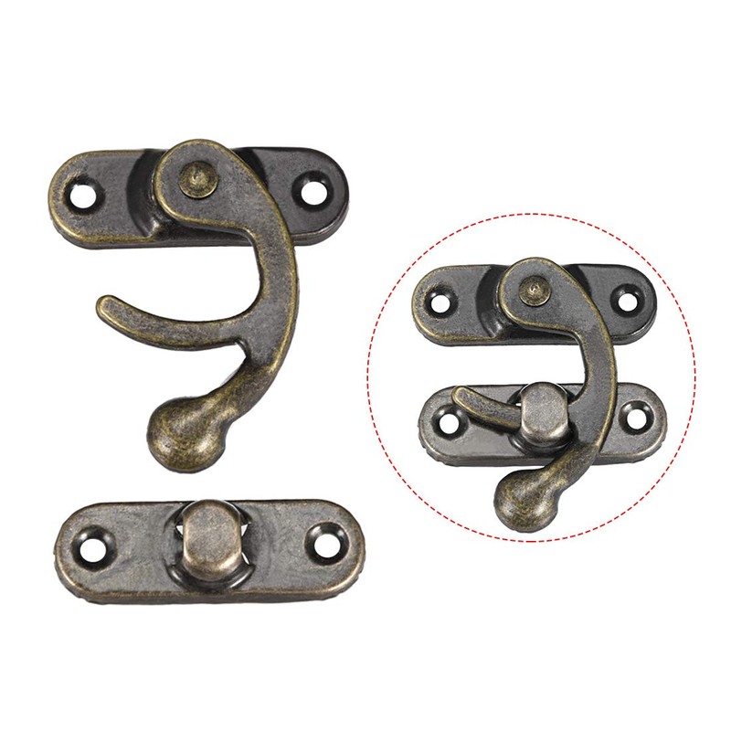sourcing map Antique Vintage Lock Clasp Right Latch Hook Hasp