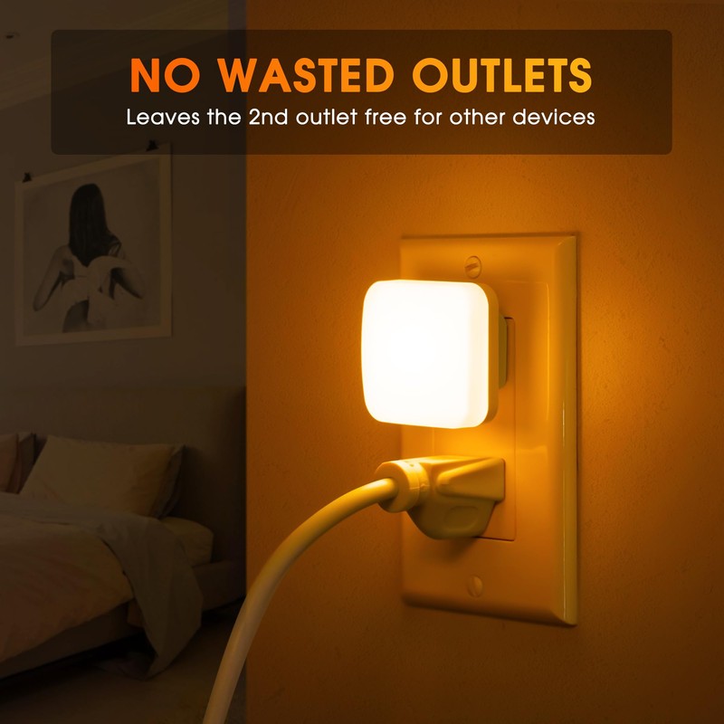 Amber Night Lights Plug into Wall, Nightlights With Light Sensor