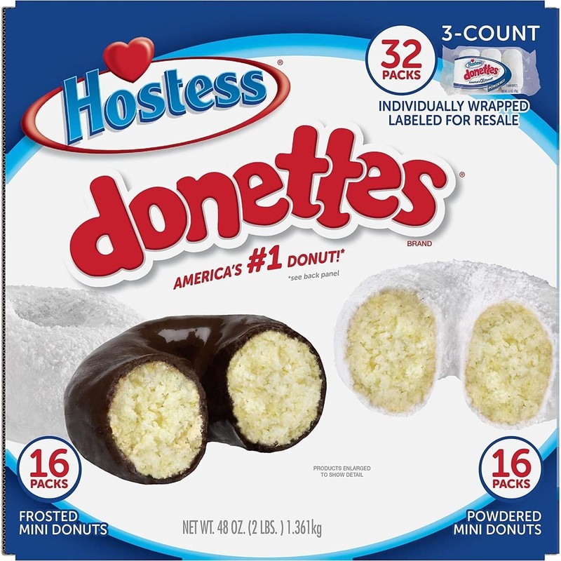 Hostess Mini Powered Donettes and Frosted Chocolate Donettes (1.5 oz.,