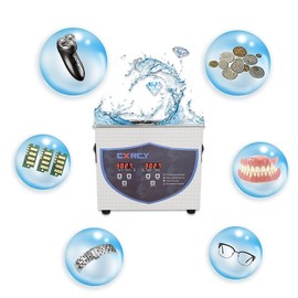 CXRCY Ultrasonic Jewelry Cleaner 3.2L Professional Heated Cleaner Machine with Timer Function for Jewelry Dental Instruments Diamond Rings Parts Circuit Board Watch Glasses