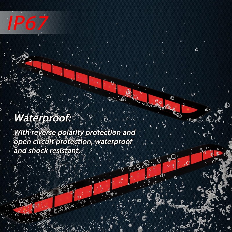 GEEGEETOP Red Lens LED Rear Reflector Bumper Fog Light Assembly