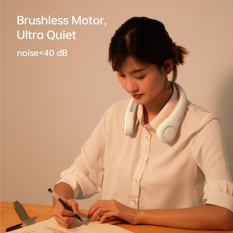 JISULIFE Neck Fan Portable, Personal Wearable Fan with Battery Rechargeable,