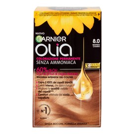 Garnier Olia Hair Dye, Permanent Colouring without Ammonia, Covers 100% White Hair, with Natural Flower Oils of Natural Origin, Vegan Formula, Light Blonde