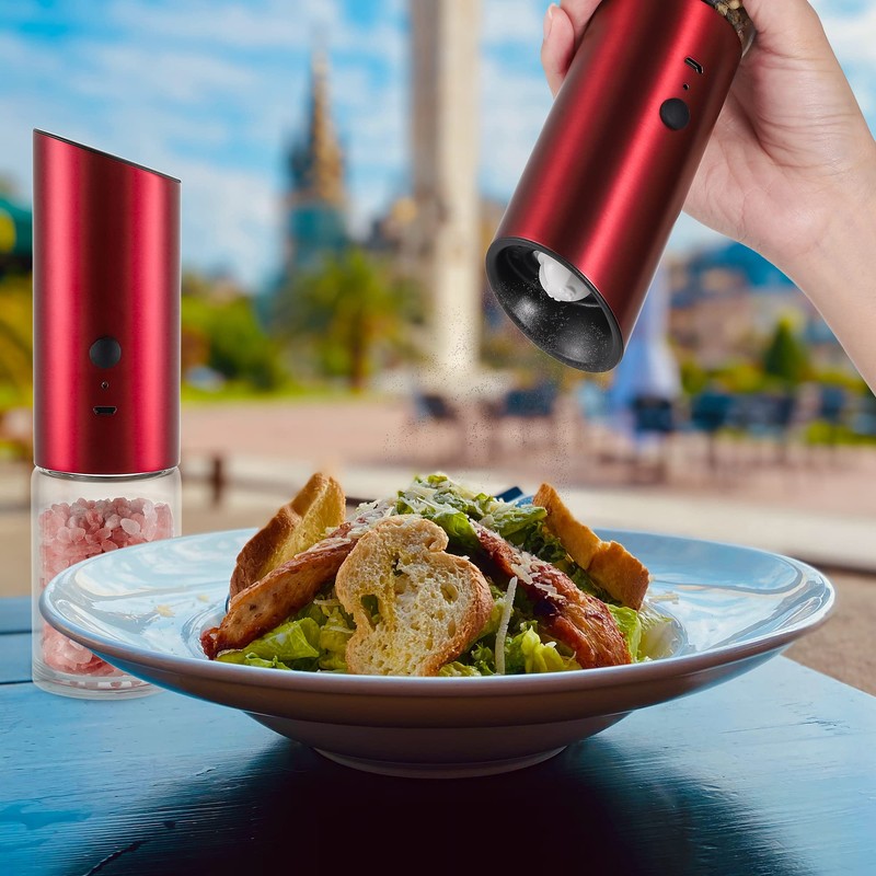 Vzaahu Gravity Electric Pepper and Salt Grinder Set of 2