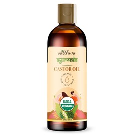 Satthwa USDA Organic Cold-Pressed Castor Oil (200ml - 6.8oz) – Hexane Free, Pure Virgin – Nutrient-Rich Oil for Hair Growth, Eyelash, Nail Care, Skin Moisturizer