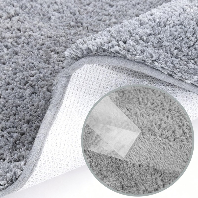 HUIKKJP Nordic Style U-Shaped Toilet Mat, Gray, Approx. 19.7 x