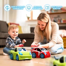 Remote Control Car, RC Car Toy with Lights and Sounds for Boys, Girls and Toddlers Ages 1-3 2-4 4-7 & 3 Years Old, Green