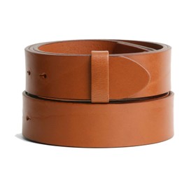 VaModa Full Cowhide Leather 4 cm Interchangeable Belt Jeans Belt 40 mm Leather Belt for Men and Women 4.0 cm Model 'Classic' without Clasp Colour Cognac, Cognac press stud