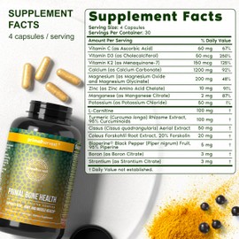 Primal Harvest Primal Bone Health Calcium Carbonate Bone Health Complex for Men & Women with Calcium, Magnesium, Zinc, Manganese, Potassium, & L-Carnitine (1 Pack)