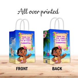 Baby Moana Bags with Handles for Kids Gift Favor Birthday Party - 12pack