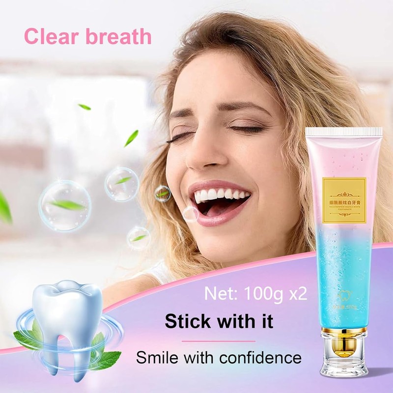 2 Packs Niacinamide Whitening Toothpaste, Niacinamide Intensive Whitening Toothpaste, Nicotinamide