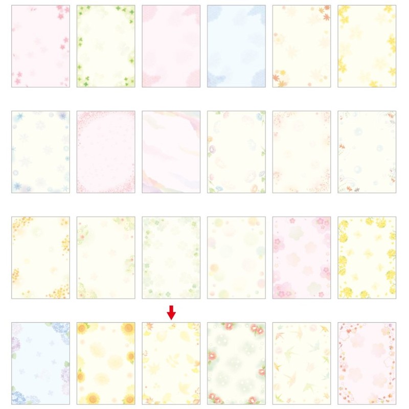 Taka Stamp Japanese Pattern Paper, Wagokoro 4-1035 Fallen Leaves A4,