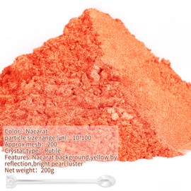 Mica Powder,7.05OZ（200g）,Nacarat Mica Powder Pigment for Epoxy Resin，Lip Gloss，Car Paint，Dye，Soap Making，Nail Polish,Epoxy Resin,Candle Making,Bath Bombs