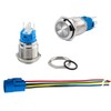Aiqeer 2 Pcs 16 mm Momentary Push Button Switch, 12V