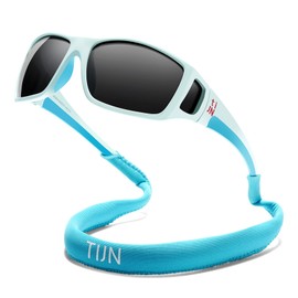 TIJN Polarized Sports Sunglasses for Men Women, UV400 Protection Goggles Driving Running Golf Sports Glasses with a Floating Strap, Sonia