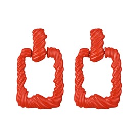 Clearine Rectangle Earrings Large Metal Fashion Dangle Earrings for Women Party Prom Gold Tone, Metal