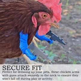 Dexprosy 2025 New 3D Printed Chicken Arms with Guns – Creative and Funny Chicken Costume Accessories, for Pranks and Enrichment Toys (Blue)