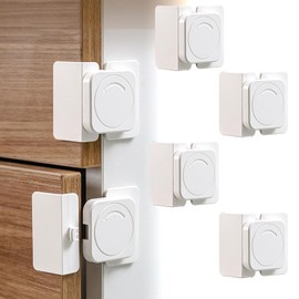 BaraRose Baby Guard, Drawer Lock, Child Lock, Set of 4, Discreet Child Lock, Baby Safety Lock, Earthquake Prevention, Suitable for Refrigerators, Cupboards, Cabinets, Etc., Won't Damage Furniture,