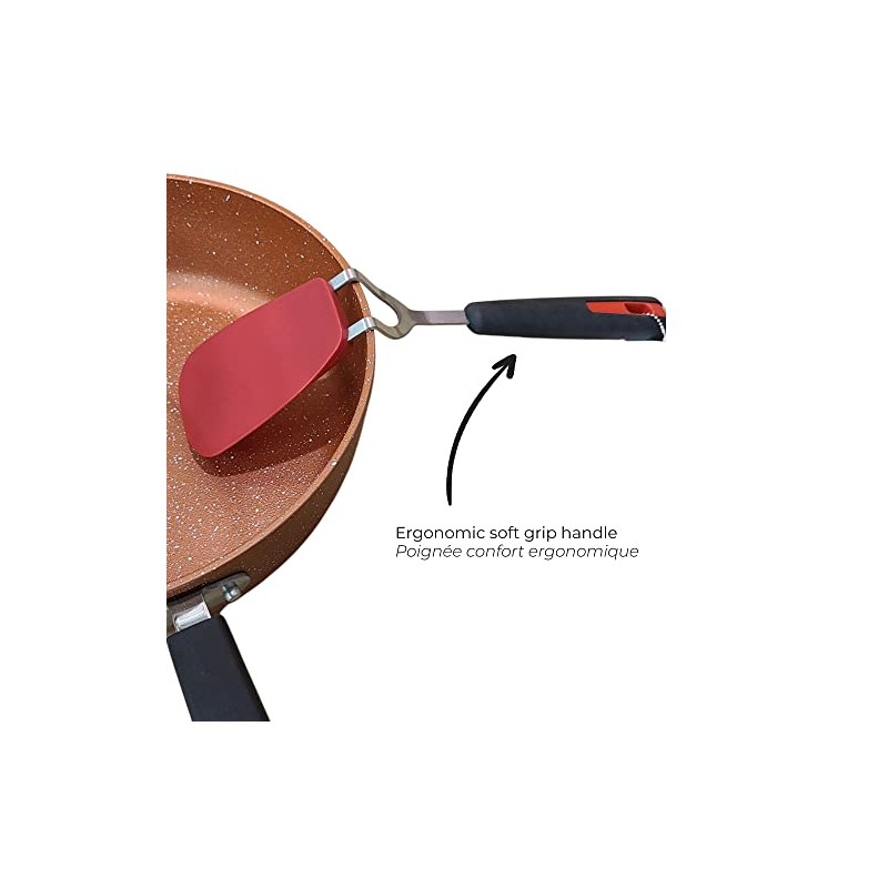 Starfrit 094278 Ultra-Slim Flex Turner Spatula, Red