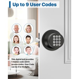 Keyless Entry Lock with Code, Digital Door Knob with Keypad for Bedroom Front Door Garage Home Apartment, Oil Rubbed Bronze