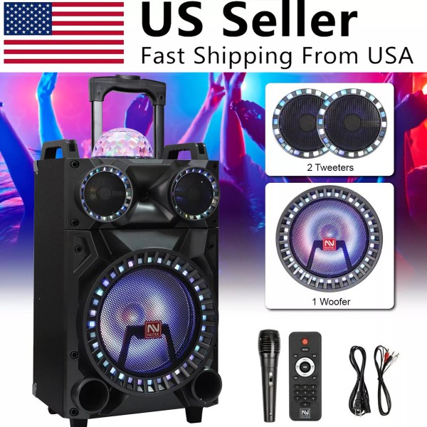 Universal 3000W Portable Bluetooth Speaker Sub woofer Heavy Bass Sound