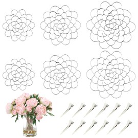Flower Arrangement Holder, Reuseable Floral Grid Flower Frog Wire Arranger Twist for Vase Floral Stems Bouquets Plant Fixation (3 Pieces)