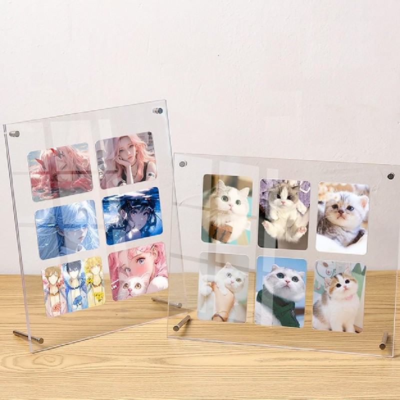 siawadeky Card Display Case, 6 Layers, Fully Transparent, Card Stand,