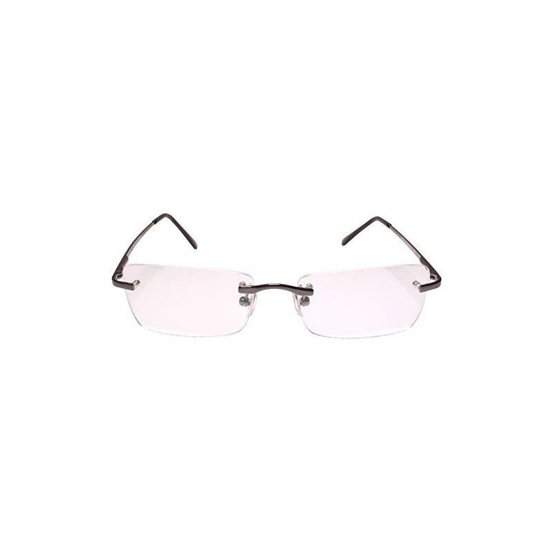 Modern Rimless Rectangle Gunmetal Bifocal 1.25 Diopter Reading Reader Glasses