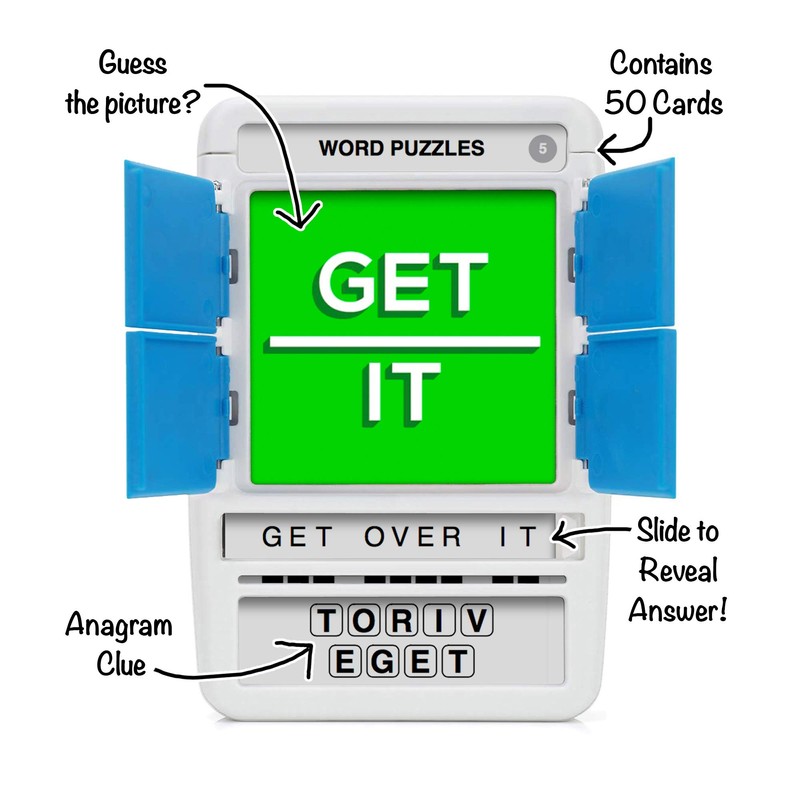 100 PICS Word Puzzles - Dingbats, Rebus Family Games, Pocket