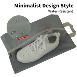 6pcs Portable Shoe Organizer, Travel Pouches with Zipper, Golf Shoe Bags, Clothes Bags, Soccer Cleats Bag Shoe Pouch for Gym, Waterproof, Odor-Resistant (Grey)