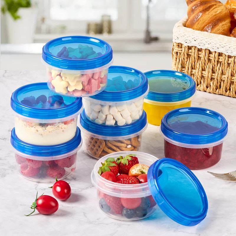 Soelomu 8 oz Freezer Storage Containers with Twist Top Lids,