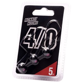 Monkey Lures Hook - 3 Jig Heads, Size/Weight/Colour: Size 4/0 / 5g / Black