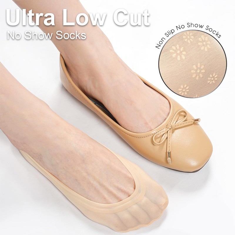 FAYBOX 6 Pairs No Show Socks Womens Ultra Low Cut