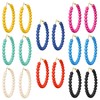 MOZAKA 8 Pairs Beaded Hoop Earrings Bohemian Large Circle Hoop