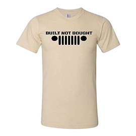 BubbasGarageTv - Built Not Bought T-Shirt (L, Sand)