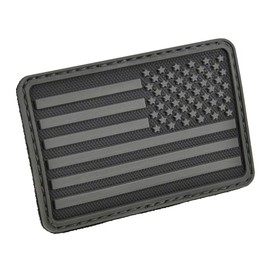 Hazard 4 US Flag Rubber 3D Morale Patch, Right Arm, Black/Grey, 3" L x 2" W x .2" D