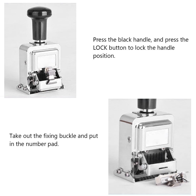 HEEPDD Portable 6 Digit Automatic Self Inking Numbering Stamp for