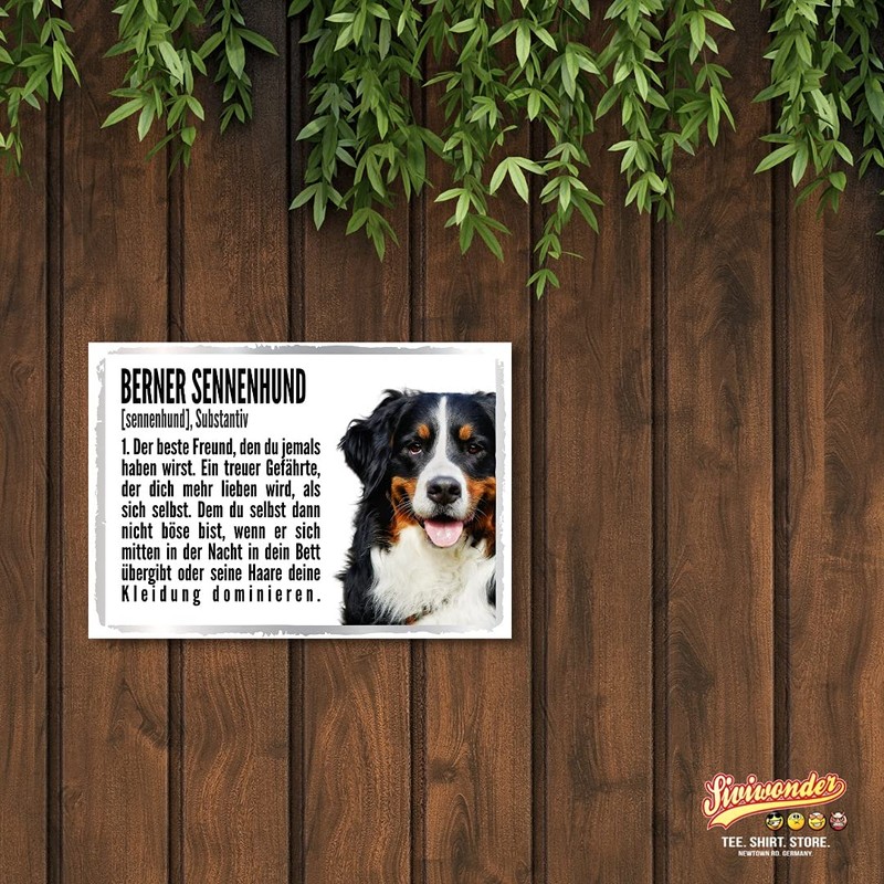Bernese Mountain Dog Duden Dog Sign with Saying Door Sign