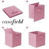 Casafield Set of 6 Collapsible Fabric Cube Storage Bins, Light