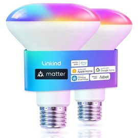 Linkind Matter - foco inteligente BR30, bombillas LED empotrables que cambian de color RGBTW, bombillas E26 de 650 lm, 60 W, funciona con Alexa,...   