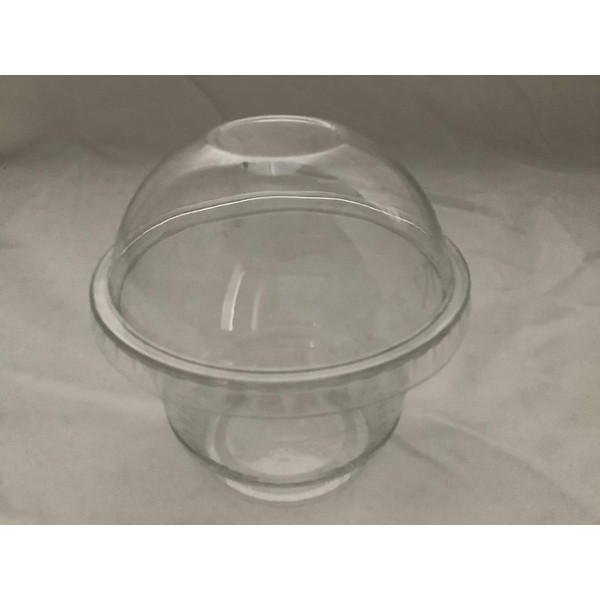 100sets 3.5oz. Plastic Ultra Clear squat Cups with Dome lids