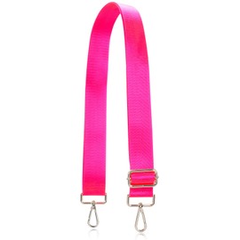 Allzedream Shoulder Bag Replacement Strap Wide Adjustable Strap, Fluorescent pink, silver hardware, Modern