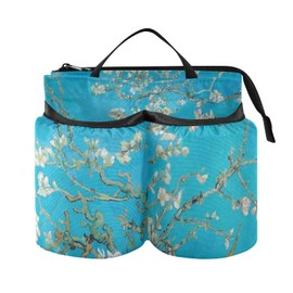 Luggage Cup Holder for Suitcases Free Hands Suitcase Cup Holder Travel Luggage Drink Holder Portable Luggage Cup Caddy Bag Carrier with Handle Van Gogh Apricot Flowers