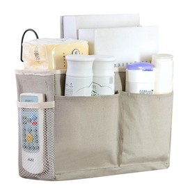 Tashce Bed Organiser for Hanging with Darh Hooks, Bunk Bed Storage Bag for Book, Bed Bag for Hanging, Bed Organiser, Bed Bags for Home, Office, School, Dorm, Hospital