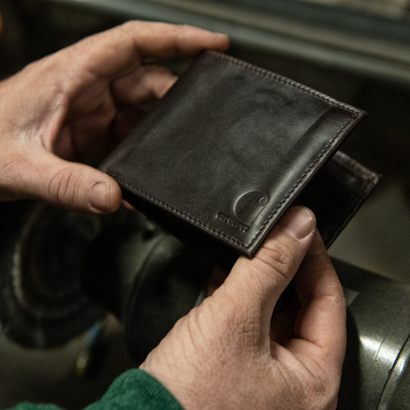 Carhartt Men's Durable Oil Tan Leather Wallets, Available in Multiple