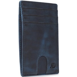 Slim Minimalist Wallets for Men & Women Leather Front Pocket Thin Mens Wallet RFID Credit Card Holder Gifts for Men